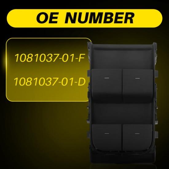 Front LH Power Window Fit Switch Tesla 3 Y Model Fit Matte 1081037-02-G