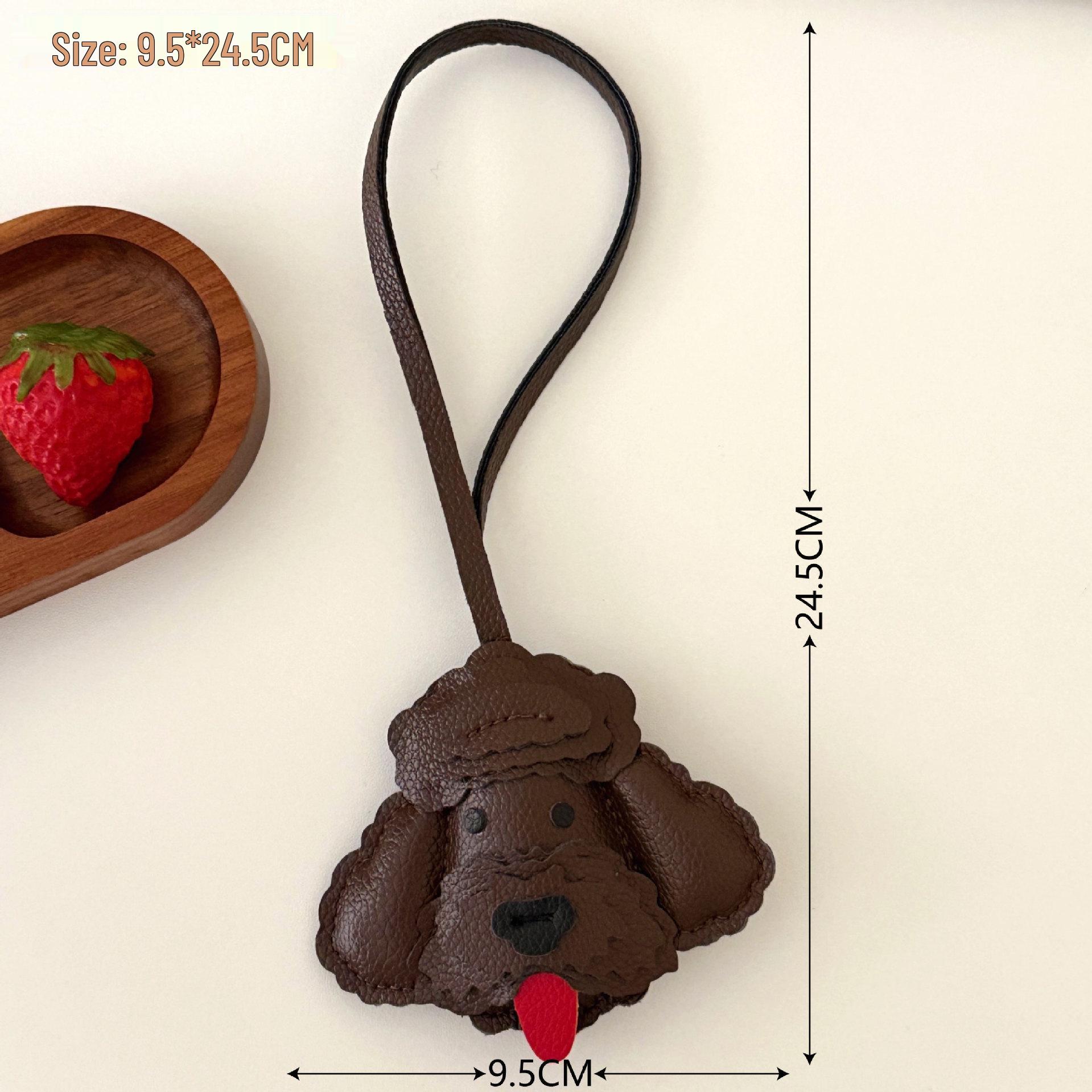 

Creative Teddy Puppy Bag Charm Keychain Pendant - PU Leather Accessory