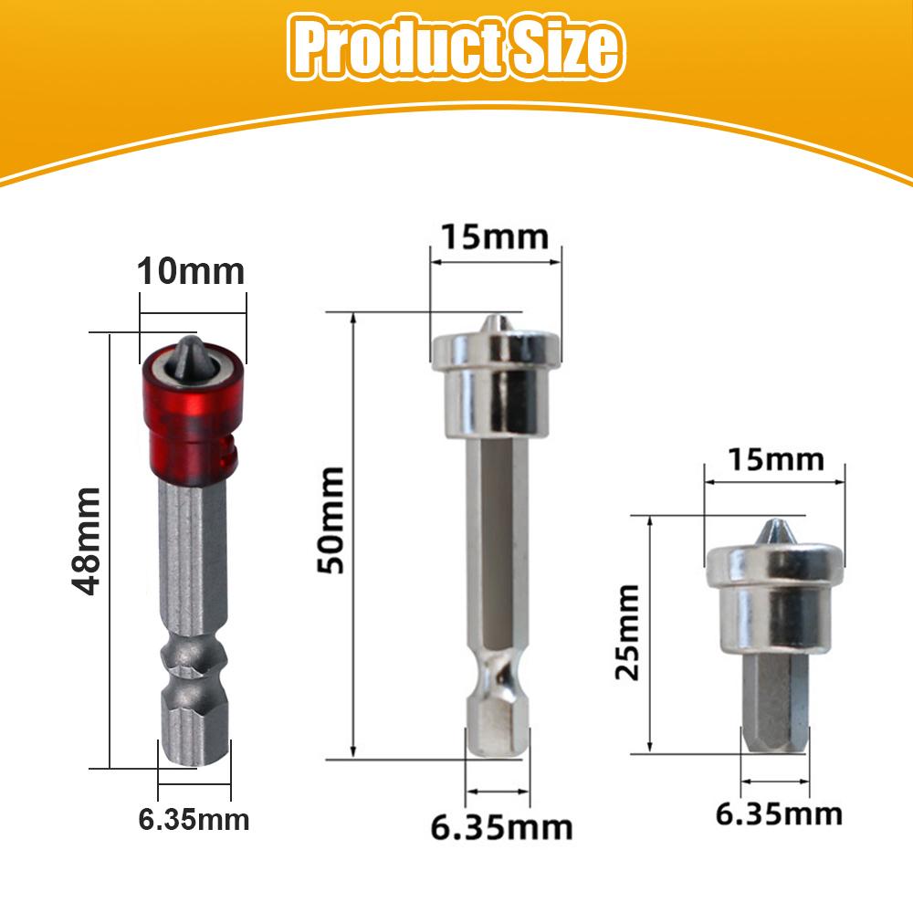 1-3pcs Hex Screwdriver Bit Magnetic Screwdriver Holder Ring Woodworking Positioning Bit Batch Head For Electric Screwdriver Kit