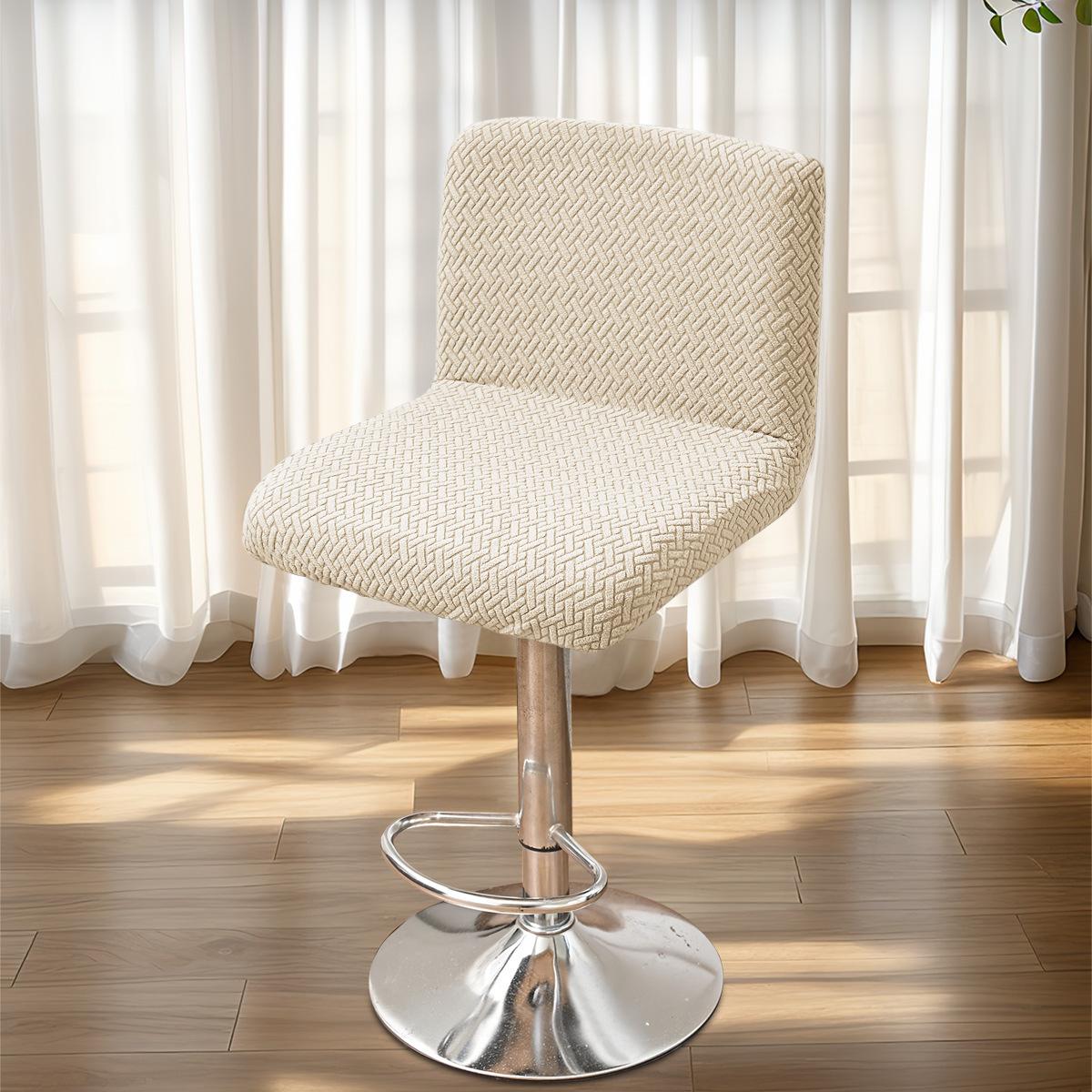 

Striped Lattice Low Back Chair Cover Universal Solid Color Elastic Dustproof Chair Cover Wear-resistant and Anti-slip Low Stool Cover 45CM