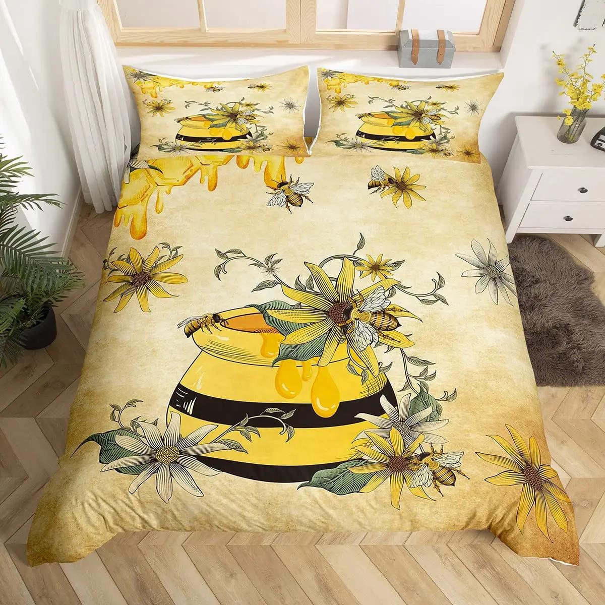 

Красивый комплект постельного белья Bumblebee Bee из 3 предметов, легкая микрофибра, 1 пододеяльник, 2 наволочки, удобный, дышащий, мягкий, прочный 218x177cm 86x70in