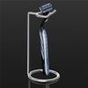 AEE4-Men Metal Art Shaving Brush Stand Razor Base Chromed Silver Shaving Razor Beard Clean Shaver Kit Cartridge Easy Carry