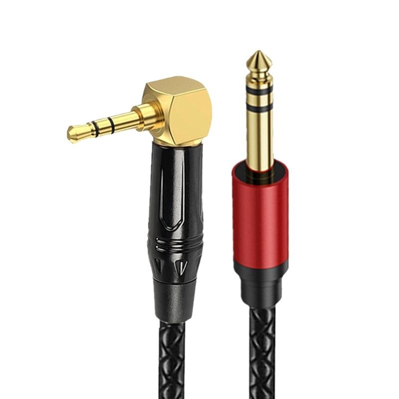 3.5mm To 6.35mm 90 Degree Right Angle Mono Cable For Electric Guitar Bass 6.35mm Long Elbow Wire for Guitar