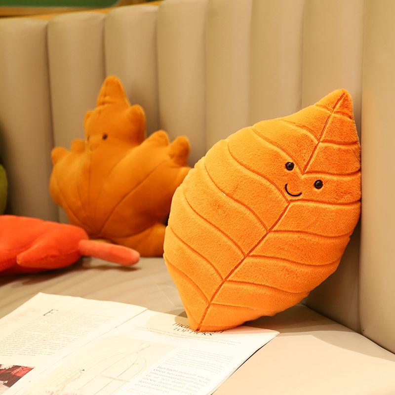 Simulation Leaf Plush Toy Nordic Style Home Throw Pillow Ginkgo Leaf Maple Leaf Doll Bedroom Sofa Cushion Decoration