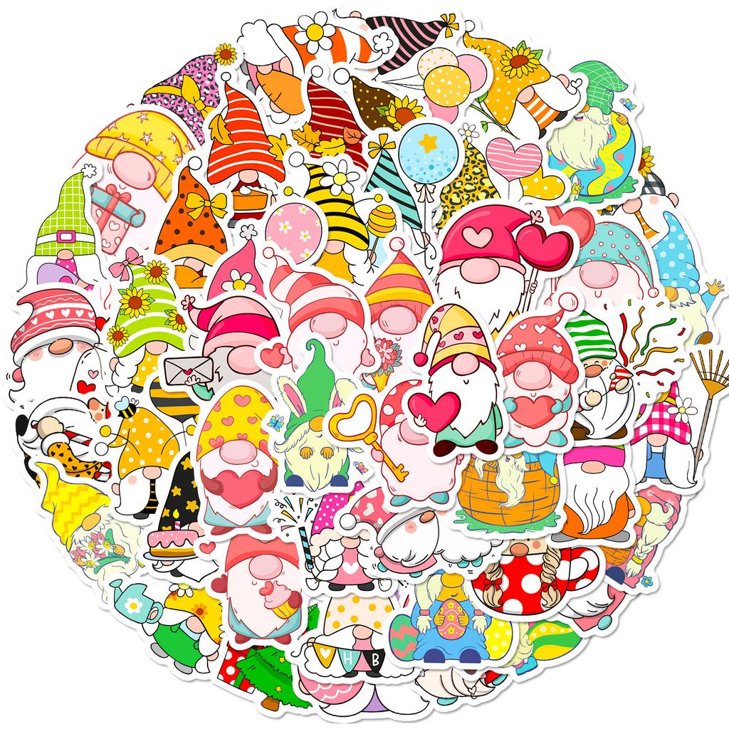 50 Cartoon Dwarf Cake Stickers Shrimp Skin Kids Cute Creative Dwarf Stickers