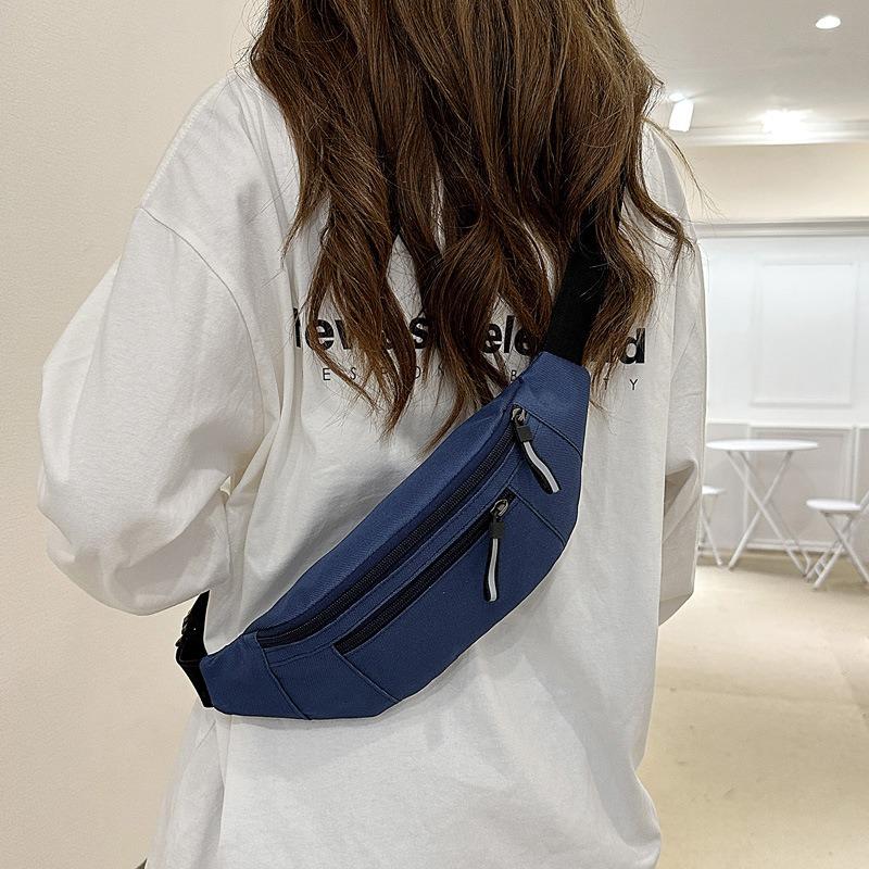 

Men s and Women s Universal Models Waist Bag Fashion Crossbody Bags Sports Cell Phone Bags Solid Color Large Capacity Chest Bag
