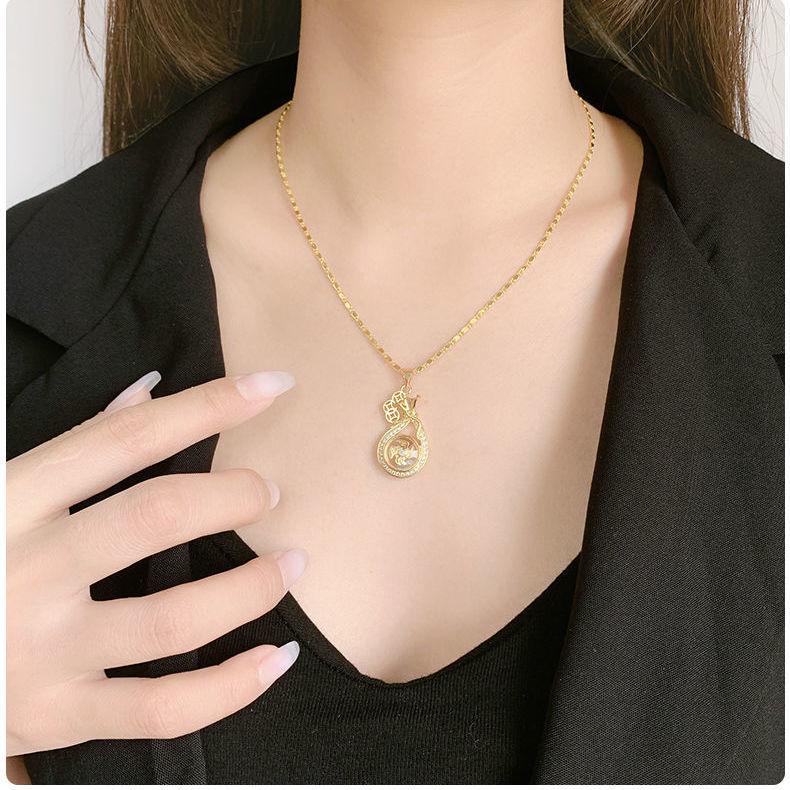 Southeast Asia Gold-Plated Copper Windmill Pendant Necklace for Women