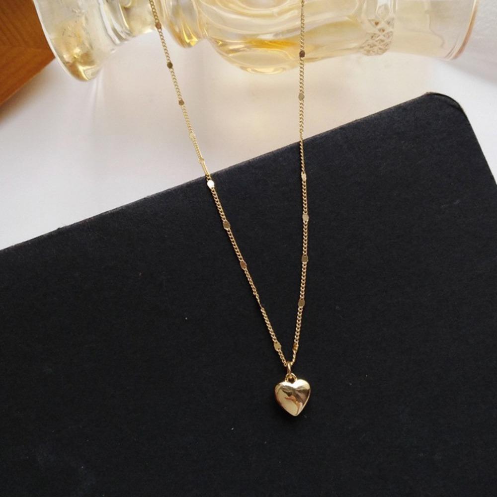 Bohemian Minimalist Necklace Silver Heart Pendant Necklace Mini Heart Necklaces  Women Gifts