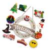  Interchangeable Welcome Sign with Changeabled Icons for Christmas Wreath