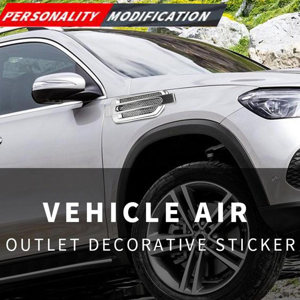 Air Vent Car Exterior 2 Pieces Air Flow Intake Trim Side Vent Decorative Decal Sticker For Vehicle Hood Bonnet Engine Truck