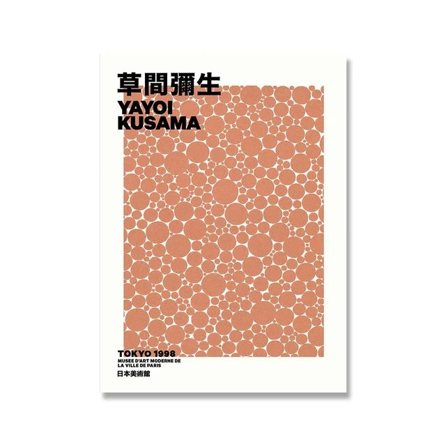 Abstract Yayoi Kusama Pumpkin Canvas Paintings Nordic Posters and Print Wall Art Picture for Living Room Wall Decoration Cuadros