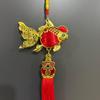 Guochao Koi Lantern Pendant: Gold Silk Tassel Decor for Housewarming & New Year Celebrations