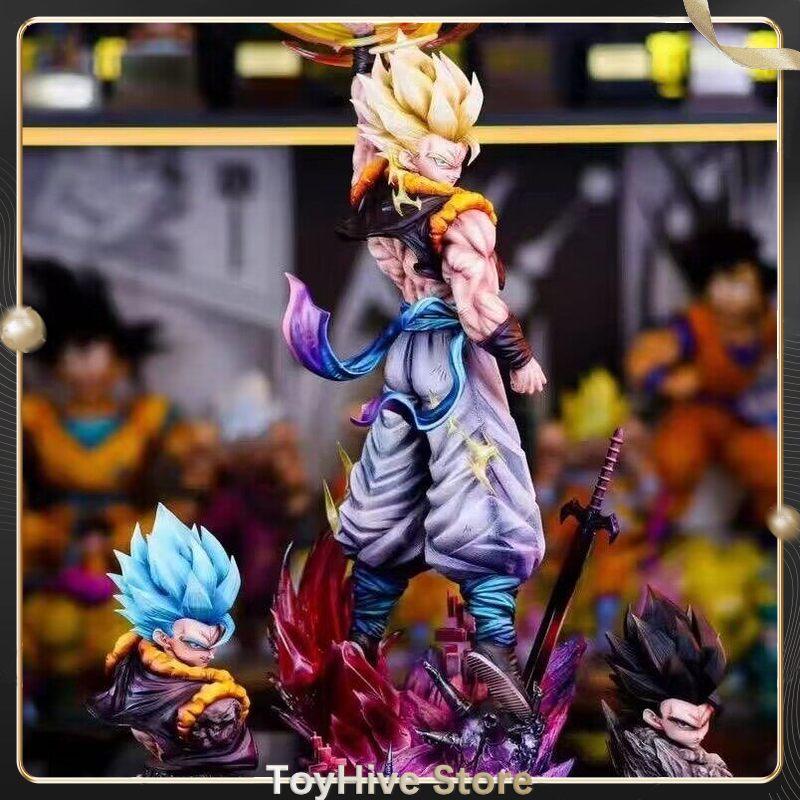 JT Dragon Ball Gogeta Statue Three Head Sculpts Anime Figure Model Desktop Decoration Collectible Gift For Collectors