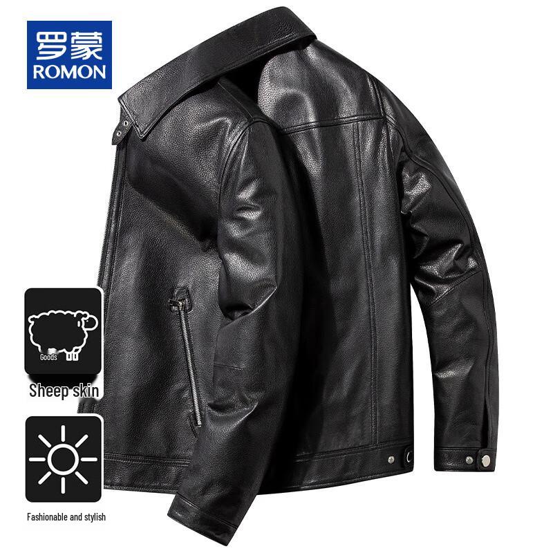 

ROMON Men s Genuine Sheepskin Leather Jacket 2XL