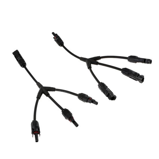 1Pair 3 Way Y Splitter Cable Plug Inline Solar PV Panel IP67 Connectors