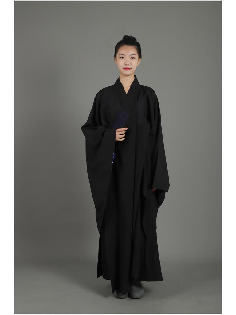 Haiqing Zen Monk Robe - Unisex, Linen, Coffee Color, All-Seasons Meditation Coat