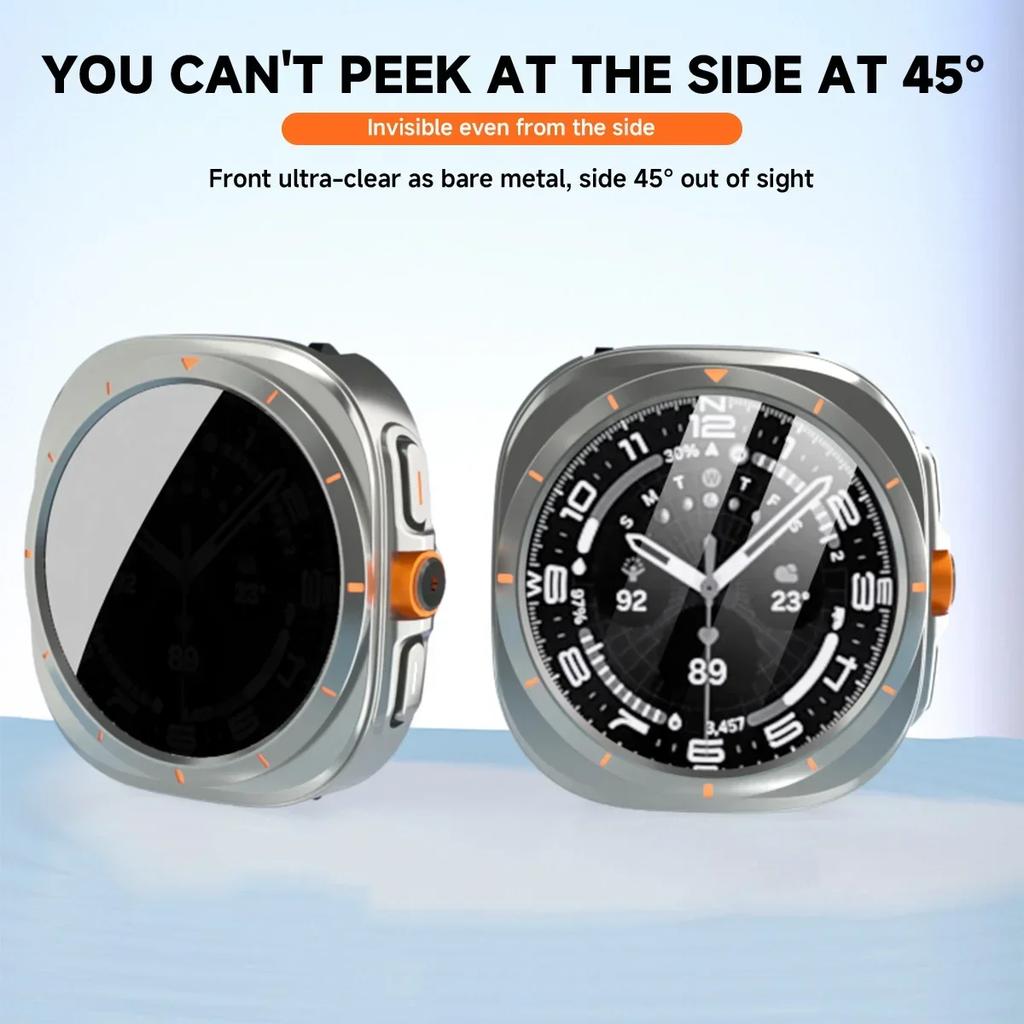 Ochranné pouzdro proti šmírování pro Samsung Galaxy Watch 7 6 40mm 44mm Tvrzené sklo Ochranná fólie na displej Změna na Galaxy 7 Ultra 47mm