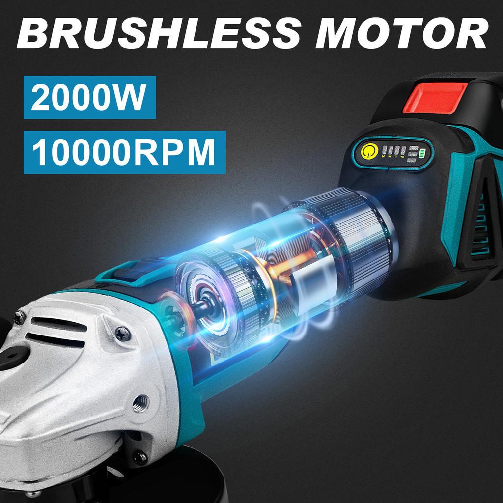 10000 Rpm Household Cordless Portable Power Tool Brushless Electric Angle Grinder Rechargeable Polishing Cutting Machine