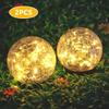 1-4 Packs Solar LED Light Cracked Glass Ball for Garden Outdoor Path for Patio and Yard Lawn Backyard Festival Decoration Lamp