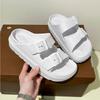 Fashion Thick Soled Slippers for Women's 2025  Summer New Outdoor Wear Double Strap Sandals Anti Slip Breathable Soft Soled Beach Shoes