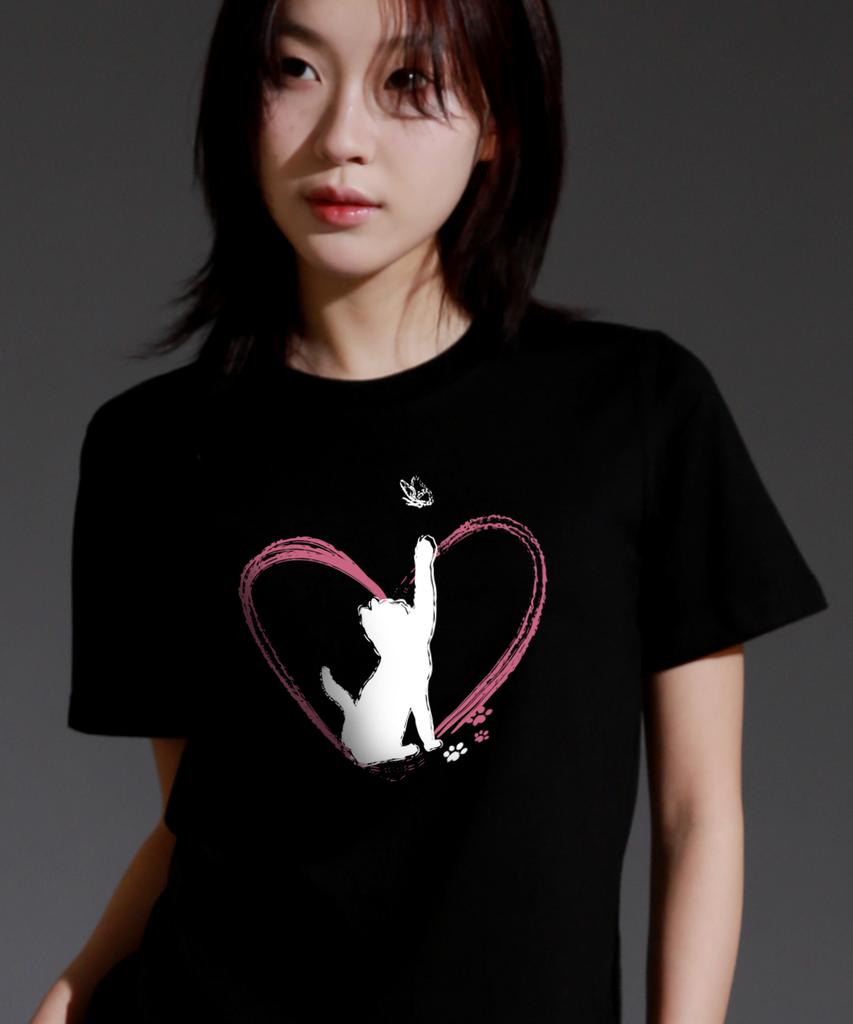LIKE THE MOST Women'S Freecat Regular Short Sleeve T-Shirt_Black