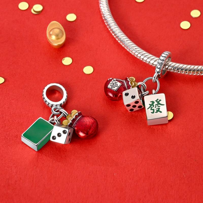 New Copper New Year Series Lucky Cat God Of Wealth Lion Dance Pendants Charms Beads Fit Diy Bracelets Jewelry Gift