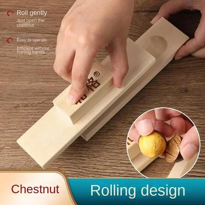 Cone Chestnut Openers Chestnut Artefacts Solid Wood Peeling Raw Chestnut Lotus Seed Machine Home Cross Open Chestnut Tool