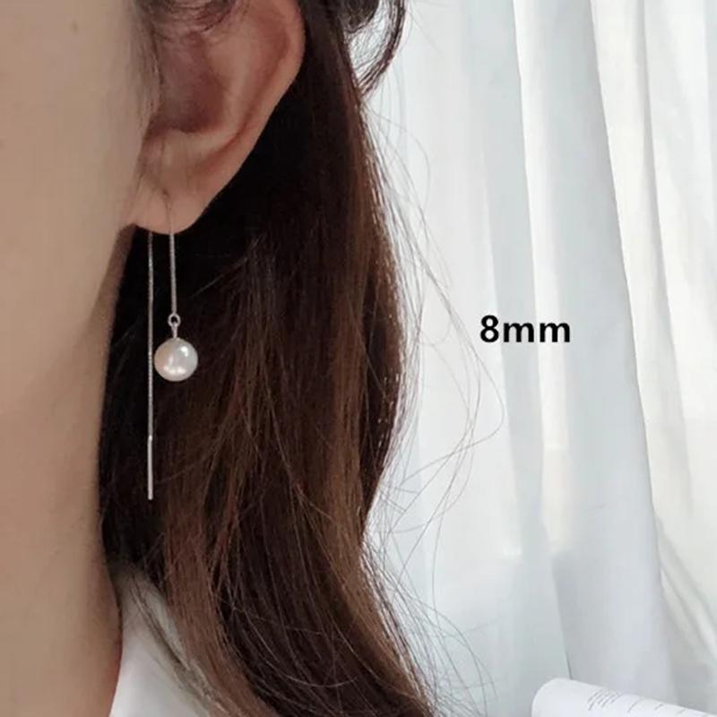 New Silver Color Long Tassel Drop Earrings for Women Style Back Hanging Earlines Shiny Zircon Fashion Earrings Wedding Jewelry