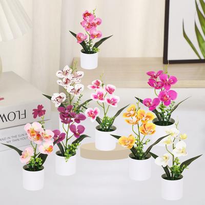 5 Köpfe Künstliche Schmetterling Orchidee Topf Bonsai Hausgarten Balkon Desktop Schlafzimmer Wohnzimmer Dekoration Gefälschte Pflanzen Bonsai