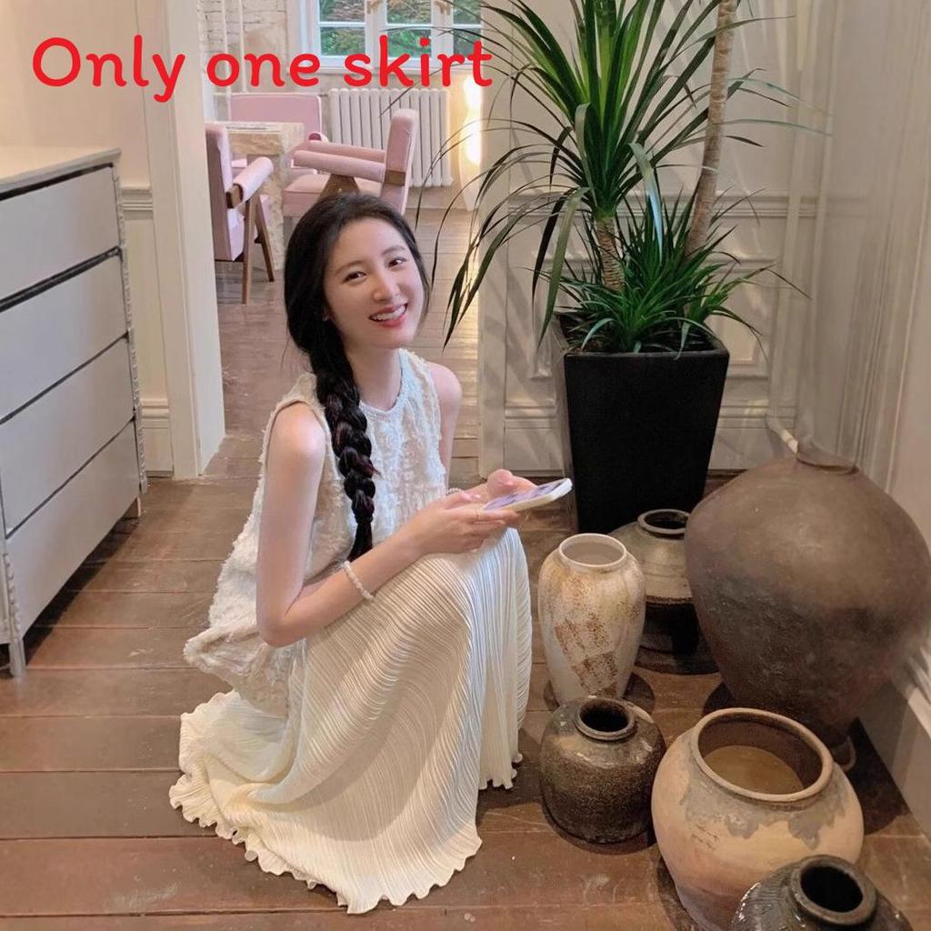 Polyester Splicing Summer Sleeveless Dress For Vacation And Casual Wear