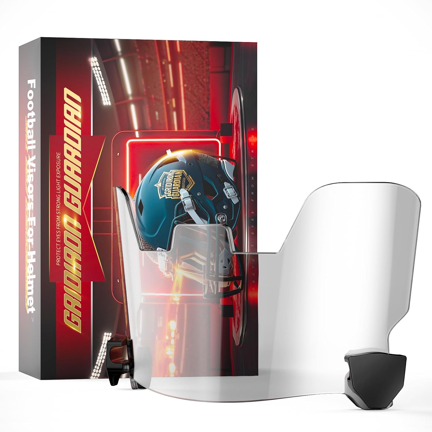 Clear Anti-Fog Football Helmet Visor, Impact-Resistant Helmet Shield, Fits Youth & Adult Football Helmets