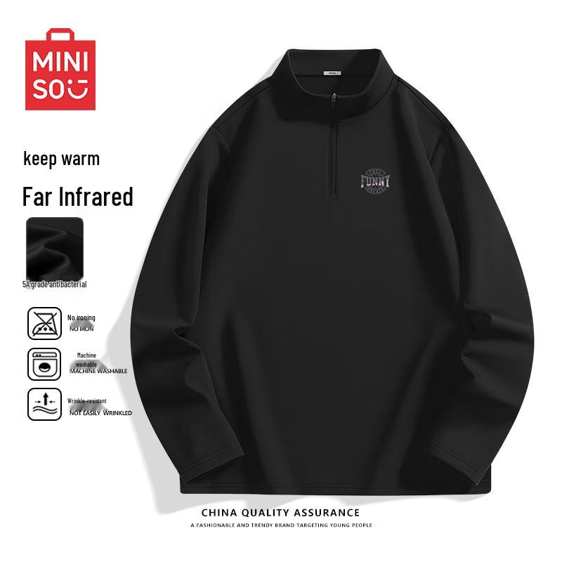 MINISO Men s Thermal Half-Zip Sports Base Layer Long Sleeve Tee 2XL