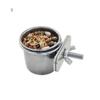 Anti-turnover Stainless Steel Dish Feeding Food Pet Birds Hanging Cage Bowl Drinking Feeder
