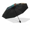 Sun MandalaThemed Automatic Opening and Closing umbrella - 8 Ribs, Suitable for Leisure and Going Out, Outdoor Accessory, Gothic Style, Fash