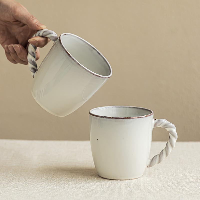 Design Twist Handle Mug Kiln Cup Household Cup Ceramic Cup Office Water Cup