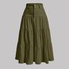 Damen Maxi-Rock mit hohem Bund und mehreren Lagen Knopfleiste Lässiger langer Rock mit Taschen Leichter weicher Stoff Bequeme Passform