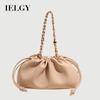 Ladies Drawstring Fashionable All-Match One-Shoulder Messenger Lucky Bag Soft Leather Western Style Cloud