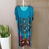 Multi-Color Silk Cotton Dress Home Wear Shoelace round Collar Skirt Special Treatment Rayon Nightdress for Women