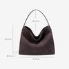 Portable Large-Capacity Bag Women'S Suede Woven Bag Fashion Casual Messenger Bag Tote Bucket Bag