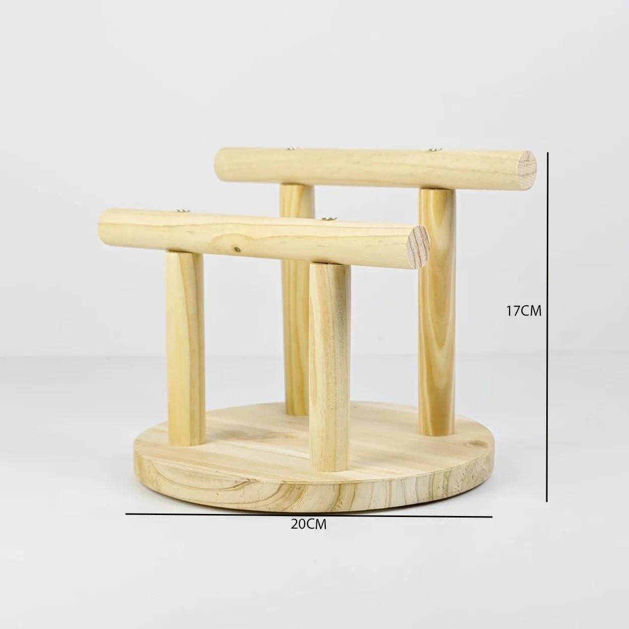 

Pet Bird Interactive Training Stand Portable Wood Tabletop Bird Perch Stand for Parrots Parakeets Lovebird Hanging Cage Playing