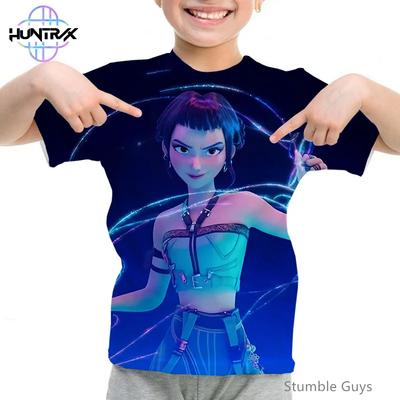 Vêtements Anime Chasseurs de Démons Kpop Mode Décontractée Enfants Manches Courtes Été Garçons Filles T-shirt
