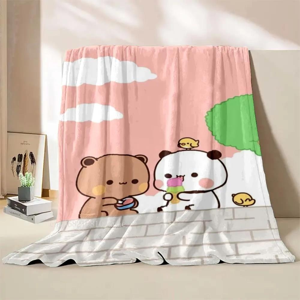 Cartoon Print Bubu And Dudu Soft Plush Flannel Blanket Living Room Bedroom Bed Couch Picnic Blanket