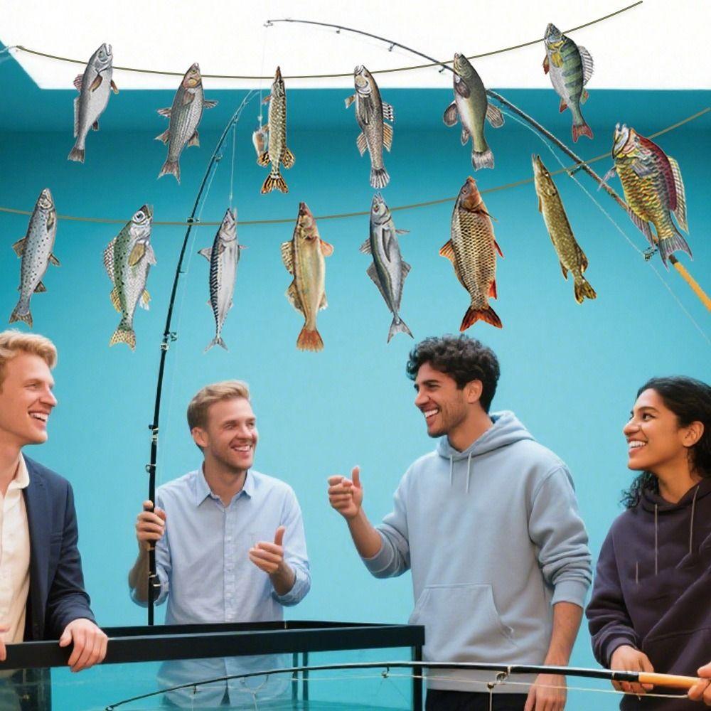 DIY Paper Fish Garland Fisherman Themed Fish Flag Decorations Fishing Hanging Banners  Home Decor