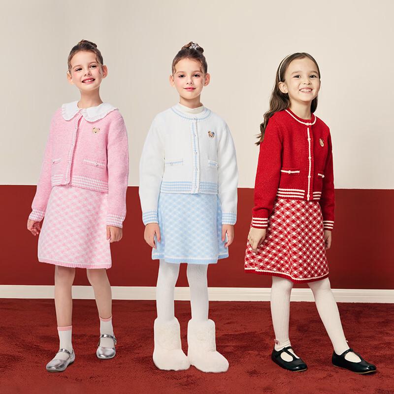 PawinPaw Girls' Cartoon Bear Knitted Skirt Set
