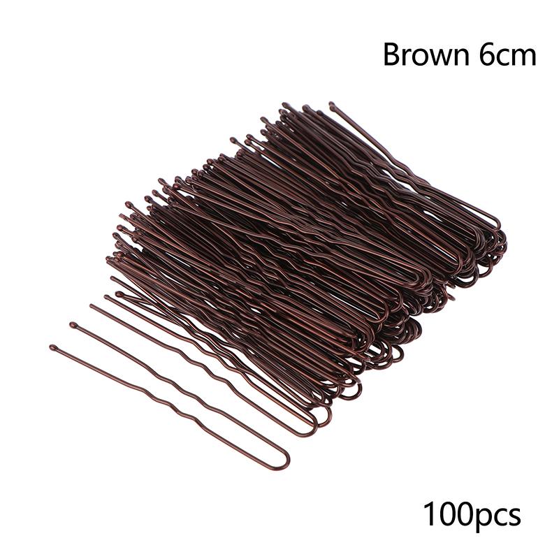 100 Piezas/Bolsa 5cm/6cm Horquillas para el Cabello de Aleación en Forma de U Pinzas Onduladas para el Cabello Pasadores Metálicos Simples Pasadores Herramientas para Peinado de Novia Horquillas