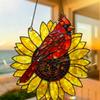 Buntglas Vögel Sonnenblumen Sonnenfänger Dekorationen zum Aufhängen am Fenster, Künstliche grüne Pflanzendekorationen Geschenk für Frauen, Mutter