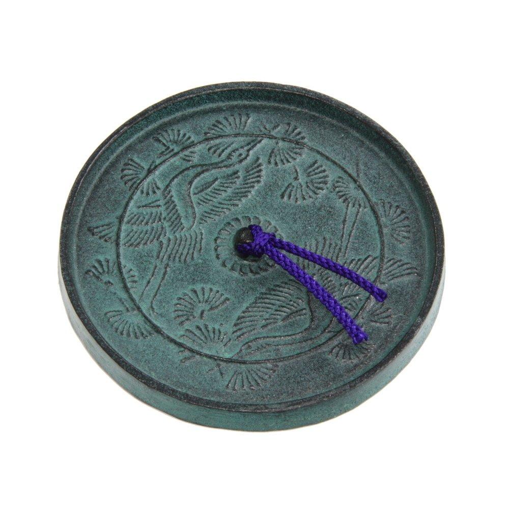 

Takaoka Ironware Paperweight, Antique Mirror with Pine and Crane Design, 215g