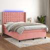VidaXL Slat Bed Base with Mattress and LED, Upholstered Bed, Double Bed, Adult Bed for Interior Bedroom, 3139810