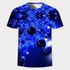 Verano Nuevo 3D Dorado Moda Digital Harajuku Estampado Manga Corta Cuello Redondo Masculino Casual Personalidad Hip Hop Calle Camiseta Tops