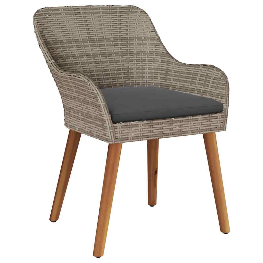 Garden Chair 2 Pcs Black 62.5 X 55 X 82 Cm Poly Rattan